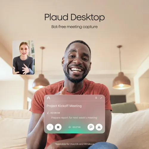 Vista 11 de Plaud Grabadora de voz Note Pro AI Transcribir y resumir para llamadas de Negro