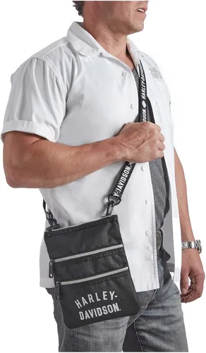 Vista 5 de Harley-Davidson Bolso bandolera de goma H-D para mujer, color negro y blanco roto