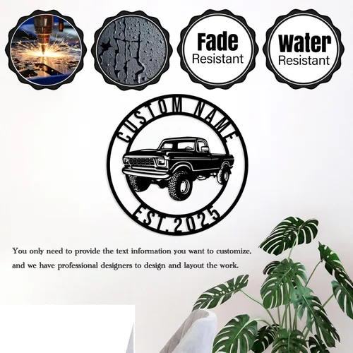 Vista 7 de Letreros metálicos personalizados para automóvil/camión, decoración de pared con nombre personalizado, decoración de garaje, decoración de taller