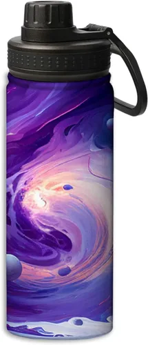 Vista 19 de Botellas de agua aisladas de 18 onzas, con estampado de mal de ojo, botella de agua deportiva aislada de doble pared a prueba de fugas, taza térmica