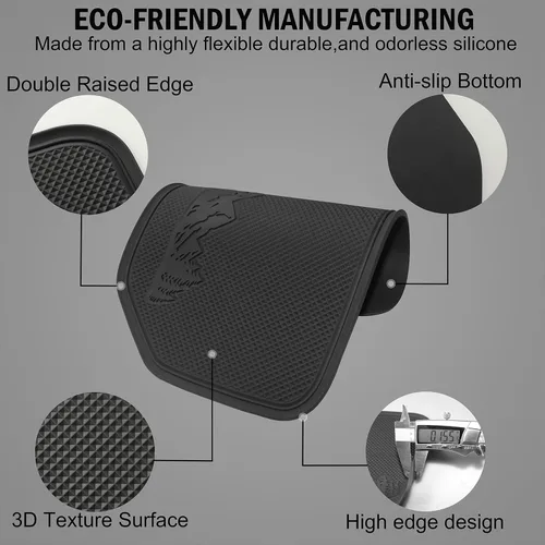 Vista 3 de Tapete de cubierta de tablero para Toyota Tundra accesorios 2014 2015 2016 2017 2018 2019 2020 2021 material de silicona interior almohadilla Negro