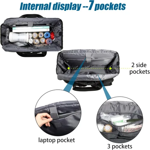 Vista 3 de Gatycallaty Mochila de enfermería Bolsas de enfermería para enfermeras Trabajo Médico Hogar Salud Bolsa de viaje