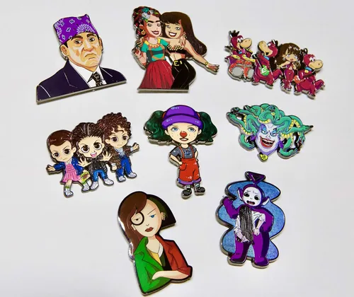 Vista 4 de Max And Rox - Pines esmaltados Nostalgia de los años 90, Bae Goals Pin Duo, Cartoon Crush Pines a juego para chaquetas, bolsos, cordones y ajustes