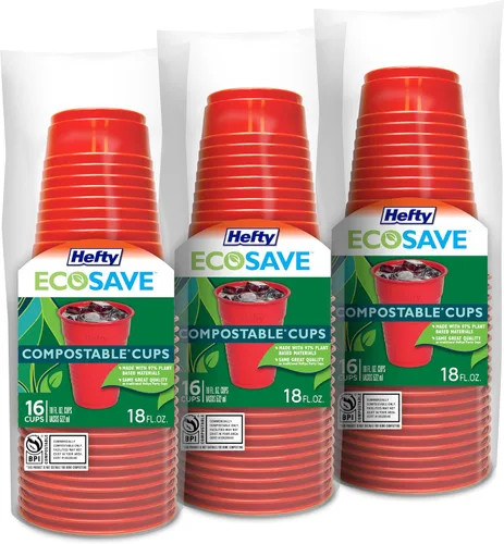 Vista 8 de Hefty Party On - Vasos de plástico desechables, color rojo, 18 onzas, 50 unidades (paquete de 3), 150 en total