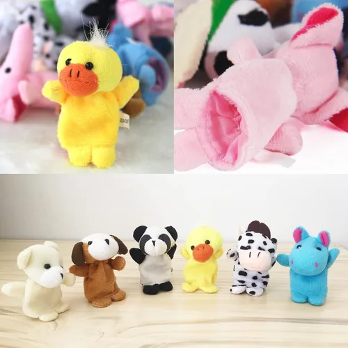 Vista 6 de 10 piezas de marionetas de dedo de Story Time - Diferentes marionetas de dedo de animales de granja de dibujos animados para niños pequeños