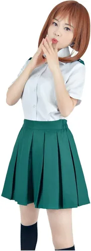 Vista 2 de C-ZOFEK Disfraz de Ochako para mujer, uniforme UA con corbata
