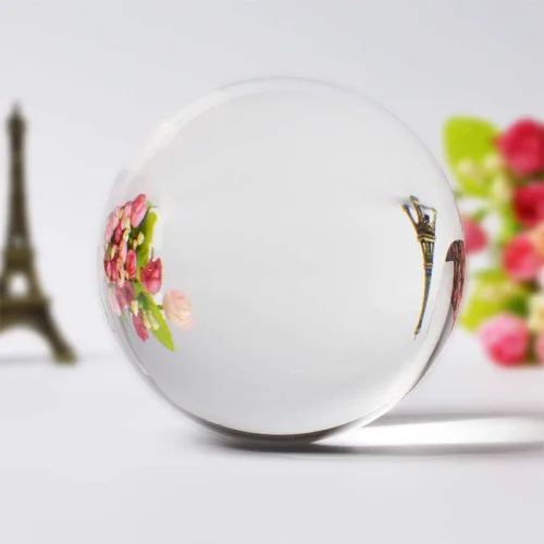 Vista 3 de 6CM 1PC K9 Rare Natural Bolas De Cristal De Cuarzo Cura Bola Esfera Mágica de Vidro Boa Sorte Feng Shui Presente Globo para Decoración de Con base