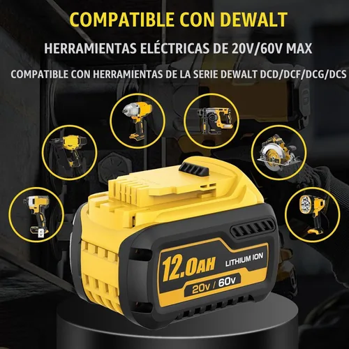 Vista 4 de 2 Packs 12000mAh Replacement for Dewalt 20V/60V Flexvolt Max Battery DCB612