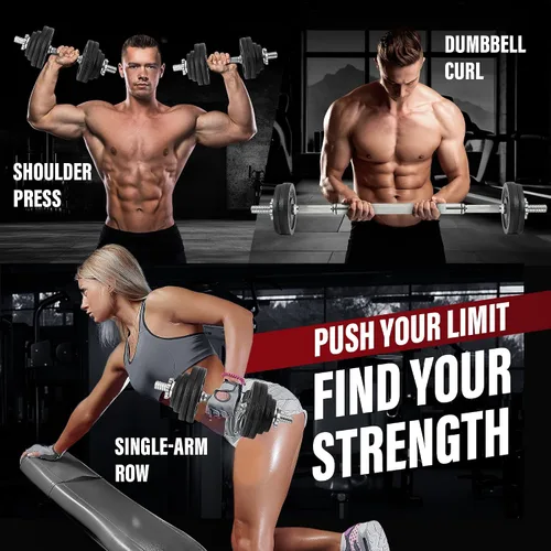 Vista 6 de Yes4All Old School Adjustable Dumbbell Set with Weight Plates, Star Lock Collars/Connector, 40lbs to 200lbs Adjustable Weight Plates Set