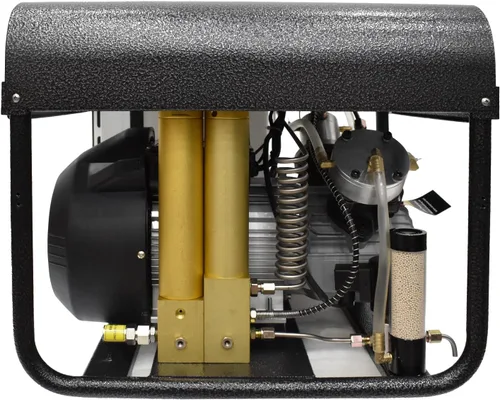 Vista 7 de TUXING Compresor de aire PCP de 4500 psi de doble cilindro, parada automática y purga automática, compresor PCP de buceo de alta presión, separador