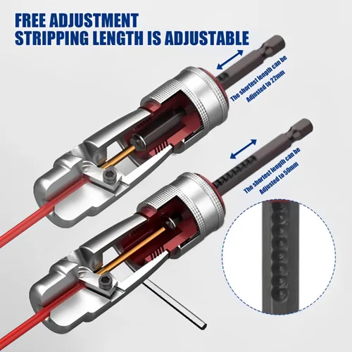 Vista 3 de Blendixy - Herramienta de pelado de cables Wirnigpro - Conector de torsión de alambre, pelacables profesional de cableado, pelacables y tornador