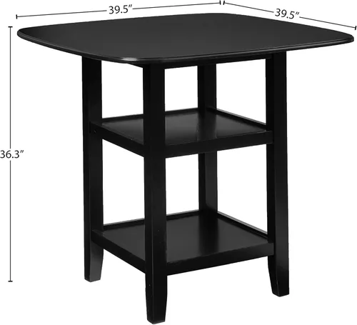 Vista 5 de Homelegance Norman - Juego de comedor de 5 piezas con dos estantes de exhibición, color negro