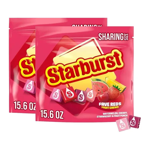 Vista 12 de STARBURST FaveREDS - Caramelos masticables de frutas, caramelos masticables, bolsa de tamaño compartido de 15.6 onzas, 15.6 onzas (paquete de 6)