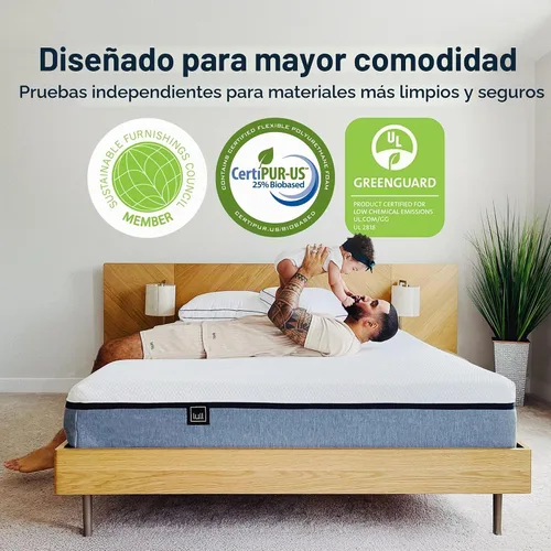Vista 6 de El mejor colchón de espuma con efecto memoria por Lull – garantizado. Lull infusión de gel colchones de espuma viscoelástica, Memory Foam, Blanco