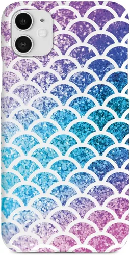 Vista 21 de Inspired Cases - Funda con textura 3D para iPhone Xs Max - Funda protectora de goma para Apple iPhone Xs Max - Escamas de sirena - Arco iris