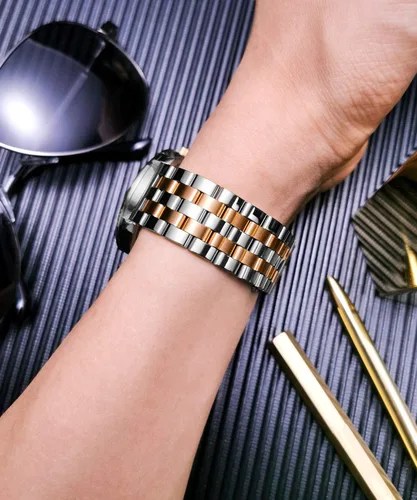 Vista 5 de BINLUN Stainless Steel Watch Band Replacement Metal Watch Straps for Men and Women 18mm19mm20mm21mm22mm24mm with Curved and Straight End in Silver
