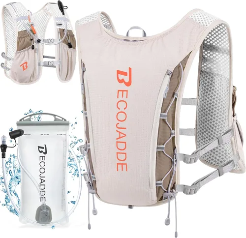 Vista 9 de BECOJADDE Chaleco de Hidratación Mochila para Correr para Hombres Mujeres, Mochila de Hidratación Ligera de 5L para Correr, Chaleco de Hidratación