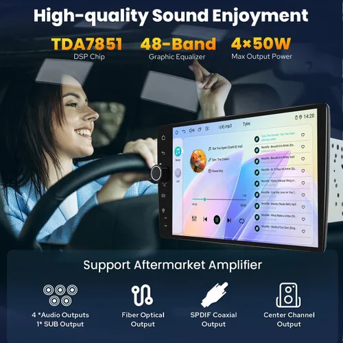 Vista 3 de JOYING - Radio doble DIN de 9 pulgadas estéreo para coche con Apple Carplay y Android Auto