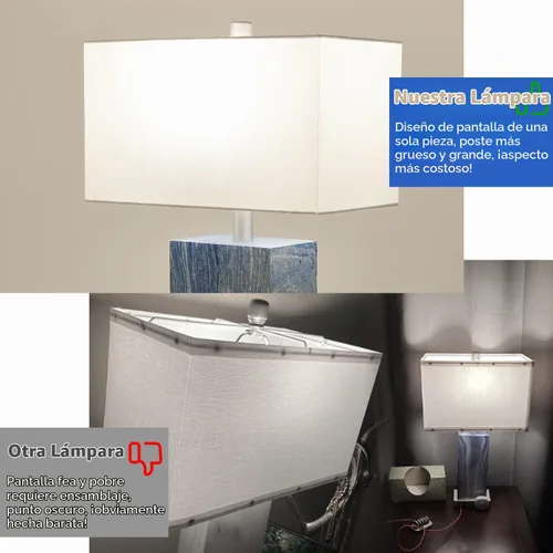 Vista 5 de Juego de 2 lámparas de mesa con control táctil de 24 pulgadas de alto, lámparas azul marino con puertos USB y tipo C, lámpara de mesita de noche