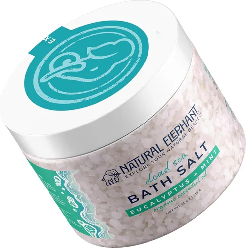 Vista 6 de Natural Elephant Baño de sal del mar muerto y remojo de pies para relajación y nutrición, 100% puro con aceite esencial, grano grueso medio