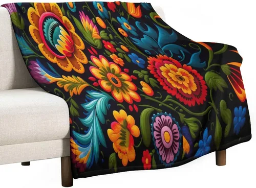 Vista 13 de Manta decorativa de flores beige, blanco crema, blanco, azul, gris, flores anchas, manta suave de 30 x 40 pulgadas, manta de franela para sofá