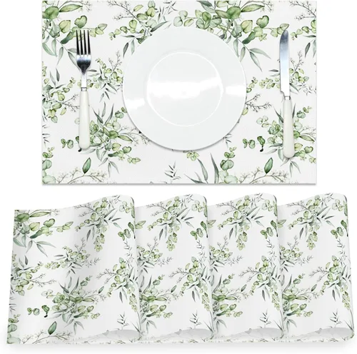 Vista 17 de AOFOTO Juego de 4 manteles individuales con estampado de flores silvestres coloridas, manteles individuales artísticos rectangulares modernos