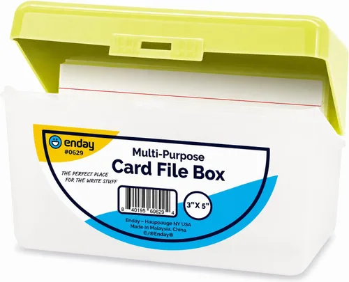 Vista 9 de Enday Caja de tarjeta de índice azul 3x5, organizador de tarjetas de índice, soporte para tarjetas flash, capacidad para 250 tarjetas.