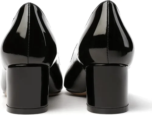 Vista 4 de MODENCOCO Zapatos de tacón bajo y grueso para mujer, sin cordones, con puntera abierta, de 2 pulgadas