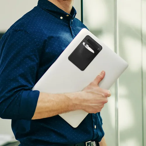 Vista 9 de kwmobile Funda elástica compatible con SanDisk Portable SSD, Samsung T7, Crucial X8, HDD, funda de elastano elástico, soporte externo para SSD