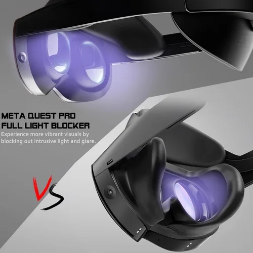 Vista 4 de for Meta Quest Pro Full Light Blocker,Silicone Facial Interface Magnetically attaches for VR Meta Quest Pro Accessories