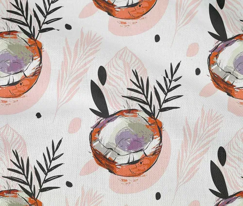 Vista 5 de oneOone Cotton Flex Brown Fabric Tropical Sewing Material Print Fabric By The Yard 40 Inch Wide-5K
