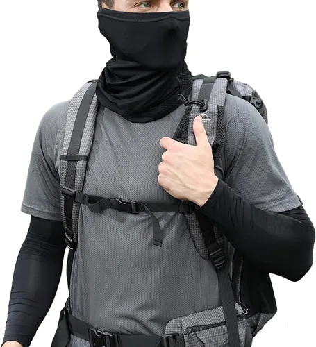 Vista 3 de Juego de polaina de cuello con protección UV, mangas para brazos, máscara refrescante para el cuello y mangas de compresión para cubrir los brazos