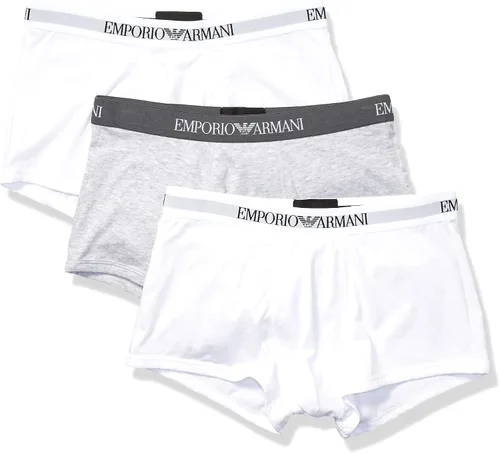 Vista 16 de Emporio Armani Troncos de algodón, paquete de 3 Negro/Blanco/Rojo