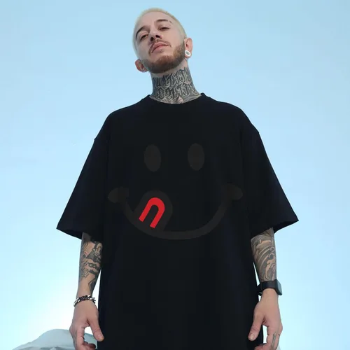 Vista 2 de Niepce Inc Camiseta de manga corta para hombre con estampado de algodón Streetwear