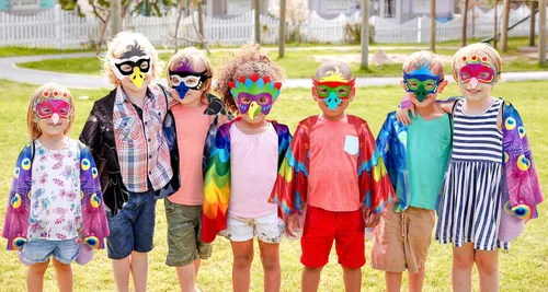 Vista 5 de Creatoy Kids Bird-Wings-Costume for Boys with bird mask Girls Peacock Cosplay Wings Toys Gifts Halloween Dress Up for Play