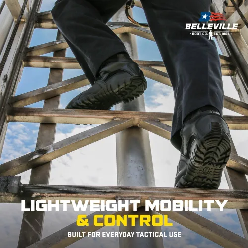 Vista 8 de TACTICAL RESEARCH TR Khyber TR960Z Botas tácticas con cremallera lateral para hombre Negro