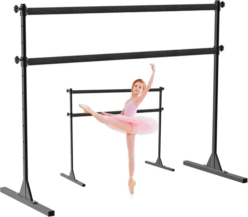 Vista 11 de SELEWARE Barra de ballet independiente de altura ajustable, barra de ballet resistente, barra de baile, soporte movimientos de barra, estiramiento