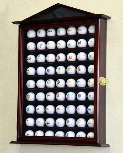Vista 8 de sfDisplay,LLC. 63 Golf Ball Designer Display Case Cabinet Wall Rack Holder w/98% UV Protection Lockable Acabado negro