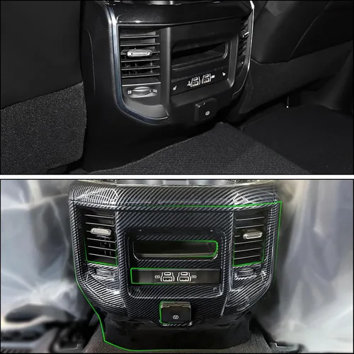 Vista 6 de 1 pieza para Dodge RAM 1500 TRX 2019-2023 Cubierta de salida de ventilación de aire trasero, panel de aire acondicionado, decoración