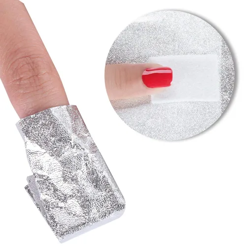 Vista 5 de BTYMS 400 unidades de gel removedor de esmalte de uñas, envolturas de papel de aluminio, almohadillas de algodón para remojar las toallitas de uñas
