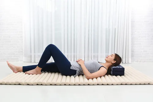 Vista 5 de Leewadee Bloque de yoga - Cojín de suelo para práctica de yoga, cojín de asiento de meditación para entrenamientos llenos de kapok CBT1 - Azul