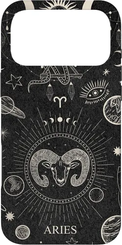 Vista 22 de Carcasa para iPhone 17 con signo del zodiaco astrológico y estético celestial de Aries