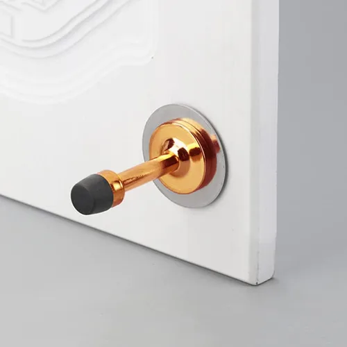 Vista 5 de Tope de puerta parachoques protector de pared amortiguador de sonido soporte de pared con punta de goma, tono cobre rojo, 2
