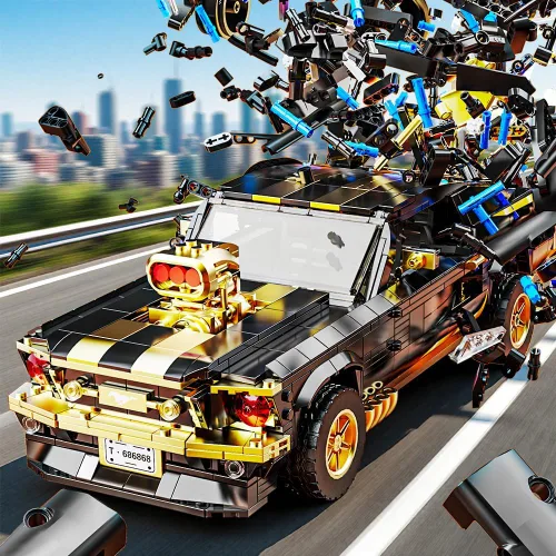 Vista 3 de 1:10 MOC Sports GTRS - Bloques de construcción de automóviles, juguetes para niños o adultos, juego de construcción modelo de coche de carreras