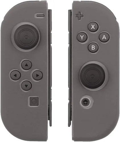 Vista 4 de Kourpar Joy-Con LR Carcasa protectora de silicona compatible para Nintendo Switch Joy-Con controladores con tapas para pulgar 2 pares