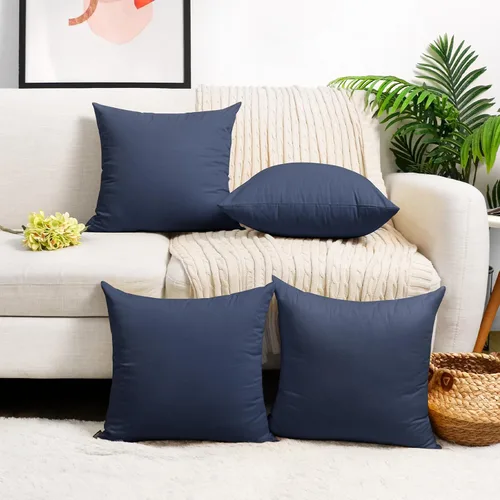 Vista 20 de Coddsmz Paquete de 4 fundas decorativas de 100% algodón para cojín cuadrado, funda de almohada de color liso para bricolaje, para sofá y dormitorio