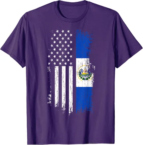 Vista 71 de Camiseta de la bandera de Estados Unidos salvadoreño - Camiseta de El Salvador USA