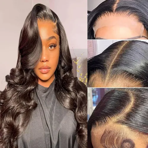 Vista 48 de Aaliweya Pelucas de cabello humano ondulado con cierre de encaje suizo real HD de 5 x 5 para mujer, densidad 15A, 200%, sin pegamento, con cordón