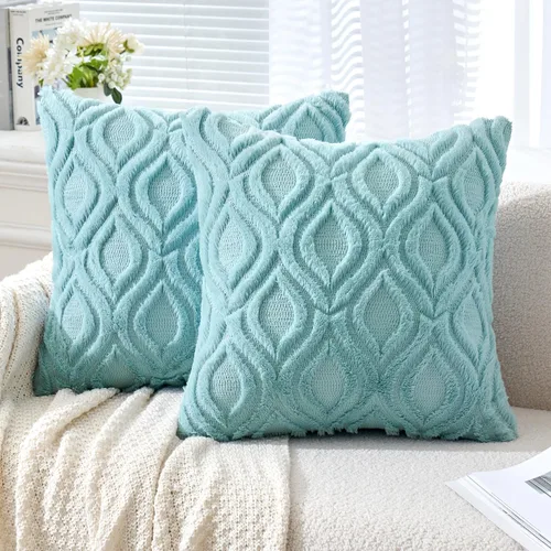 Vista 40 de MIULEE - Juego de 2 fundas de almohada de lana sintética suave y afelpada, fundas decorativas de estilo bohemio para sofá, sala de estar, cama, 16 x