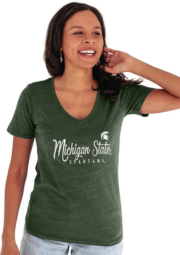 Vista 39 de Blue 84 NCAA - Camiseta de triple mezcla con cuello en V para mujer
